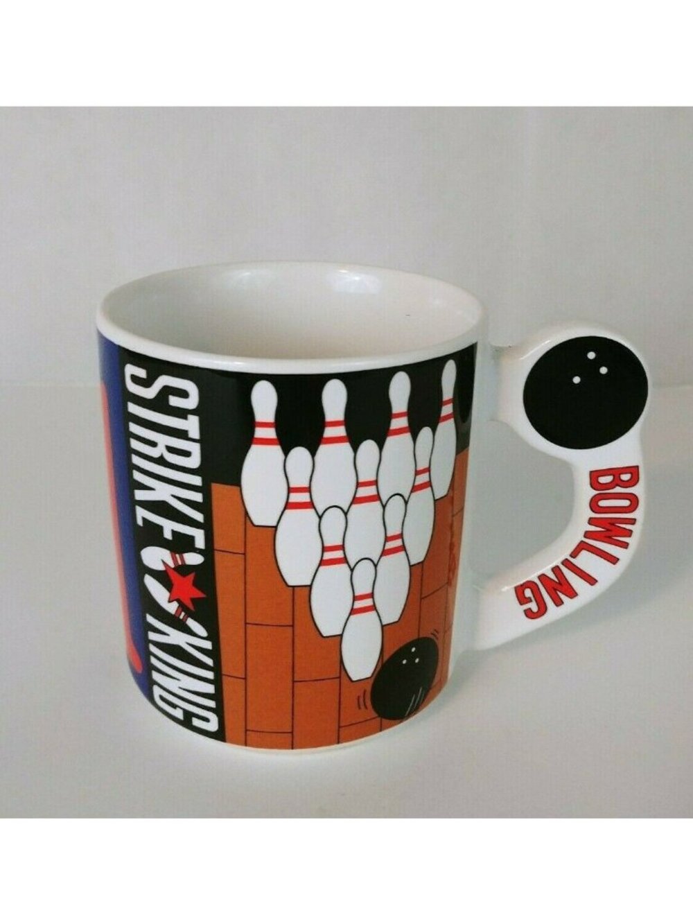 Vintage Kato Kogei Bowling #1 Strike King Coffee Mug Cup 3.75"